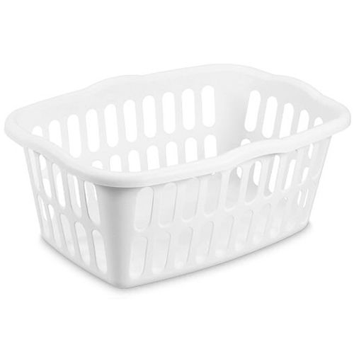 1.5 Bushel Plastic Laundry Basket, White